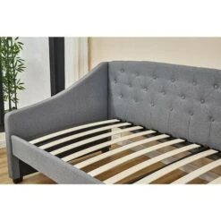 KOSY KOALA Linen Fabric Daybed Grey Sofa Bed With Underbed Trundle Living Room Bedroom Furniture Guest Day Bed Sofabed 10 KOSY KOALA Linen Fabric Daybed Grey Sofa Bed With Underbed Trundle Living Room Bedroom Furniture Guest Day Bed Sofabed -Living Room Furniture Store 24739719 4