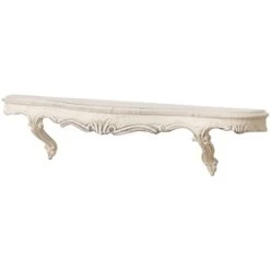 ANTIQUED WHITE FINISH WALL SHELF W59XD13XH14 CM
