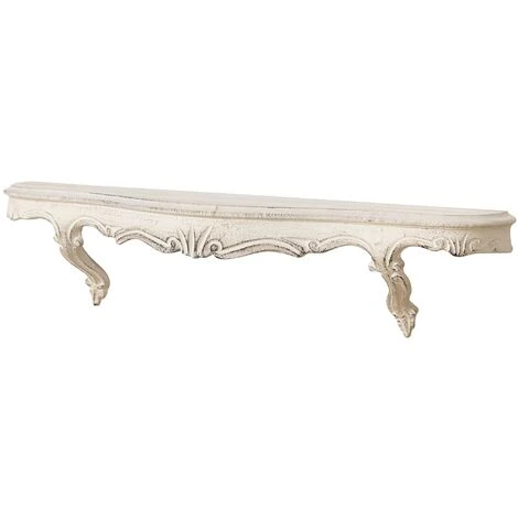 ANTIQUED WHITE FINISH WALL SHELF W59XD13XH14 CM 3 ANTIQUED WHITE FINISH WALL SHELF W59XD13XH14 CM