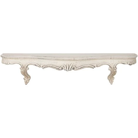 ANTIQUED WHITE FINISH WALL SHELF W59XD13XH14 CM 4 ANTIQUED WHITE FINISH WALL SHELF W59XD13XH14 CM - Image 2