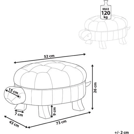 Kids Animal Stool Faux Leather Pouffe Wooden Legs Playroom Brown Turtle 5 Kids Animal Stool Faux Leather Pouffe Wooden Legs Playroom Brown Turtle - Image 3