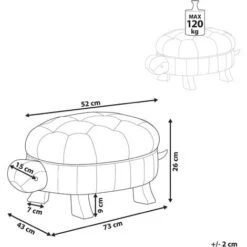 Kids Animal Stool Faux Leather Pouffe Wooden Legs Playroom Brown Turtle 9 Kids Animal Stool Faux Leather Pouffe Wooden Legs Playroom Brown Turtle -Living Room Furniture Store 25308834 3