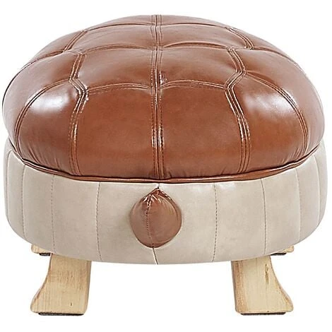 Kids Animal Stool Faux Leather Pouffe Wooden Legs Playroom Brown Turtle 7 Kids Animal Stool Faux Leather Pouffe Wooden Legs Playroom Brown Turtle - Image 5