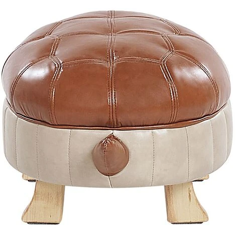 Kids Animal Stool Faux Leather Pouffe Wooden Legs Playroom Brown Turtle 7 Kids Animal Stool Faux Leather Pouffe Wooden Legs Playroom Brown Turtle - Image 5