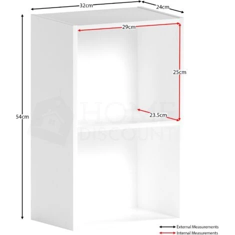 Oxford 2 Tier Cube Bookcase Shelving Storage Unit, White 4 Oxford 2 Tier Cube Bookcase Shelving Storage Unit, White - Image 2