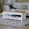 Arlington Coffee Table With Shelf Living Room Furniture, White -Living Room Furniture Store 25534664 1