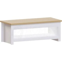 Arlington Coffee Table With Shelf Living Room Furniture, White -Living Room Furniture Store 25534664 5