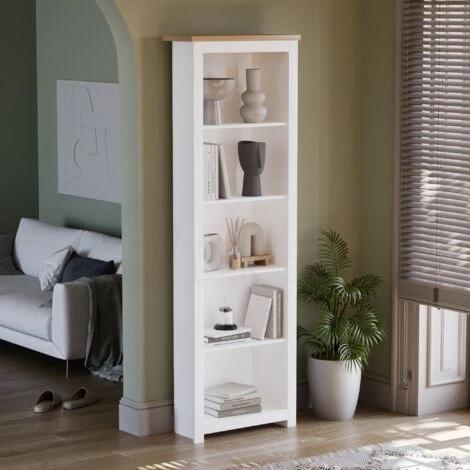 Arlington 5 Tier Bookcase Shelving Storage Unit, White 3 Arlington 5 Tier Bookcase Shelving Storage Unit, White