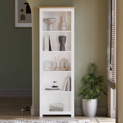Arlington 5 Tier Bookcase Shelving Storage Unit, White 6 Arlington 5 Tier Bookcase Shelving Storage Unit, White - Image 4