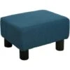 HOMCOM Footstool Ottoman PU Leather/Linen Fabric W/ Plastic Legs Blue Home Blue 2 HOMCOM Footstool Ottoman PU Leather/Linen Fabric W/ Plastic Legs Blue Home Blue -Living Room Furniture Store 26485831 1