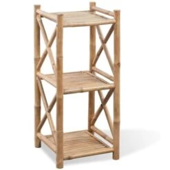3-Tier Square Bamboo Shelf VidaXL