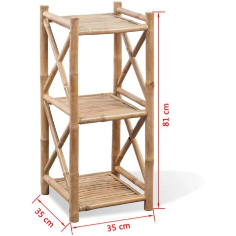 3-Tier Square Bamboo Shelf VidaXL 5 3-Tier Square Bamboo Shelf VidaXL - Image 3