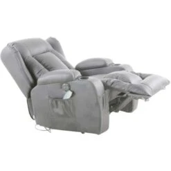 Caesar Electric Armchair 10 In 1 Massage And Heat Leather Recliner Chair With Massage Heated (Grey) -Living Room Furniture Store 27166034 3