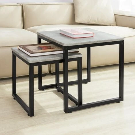 SoBuy Nesting Tables, Set Of 2 Coffee Table Side Table End Table,FBT42-HG 5 SoBuy Nesting Tables, Set Of 2 Coffee Table Side Table End Table,FBT42-HG - Image 3