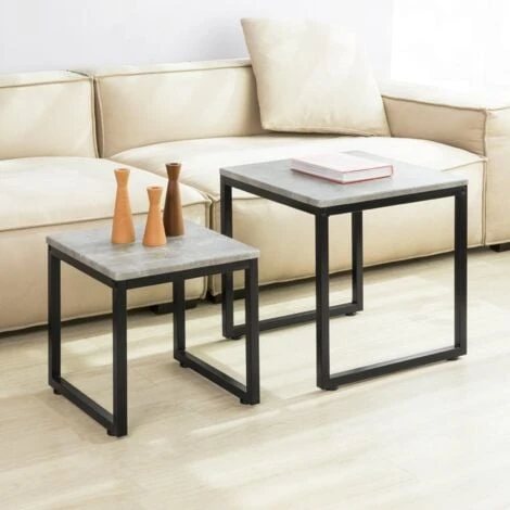 SoBuy Nesting Tables, Set Of 2 Coffee Table Side Table End Table,FBT42-HG 6 SoBuy Nesting Tables, Set Of 2 Coffee Table Side Table End Table,FBT42-HG - Image 4