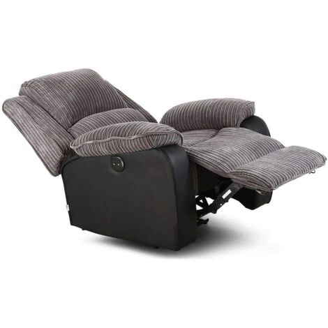 Postana Electric Armchair In Jumbo Cord Fabric Recliner Sofa Chair (Grey) 5 Postana Electric Armchair In Jumbo Cord Fabric Recliner Sofa Chair (Grey) - Image 3