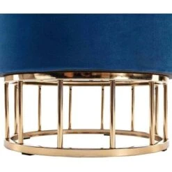 HEIDI VELVET STORAGE POUFFE FOOTREST OTTOMAN VANITY DRESSING SEAT STOOL BLUE -Living Room Furniture Store 28039583 5