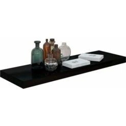 Floating Wall Shelf High Gloss Black 80x23.5x3.8 Cm MDF VidaXL -Living Room Furniture Store 28047793 4