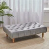 Livingandhome Velvet Buttoned Footstool With Wood Legs, Grey 2 Livingandhome Velvet Buttoned Footstool With Wood Legs, Grey -Living Room Furniture Store 28269733 1
