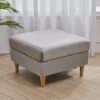 Livingandhome Fabric Double Thick Padded Chesterfield Footstool, Grey -Living Room Furniture Store 28269737 1