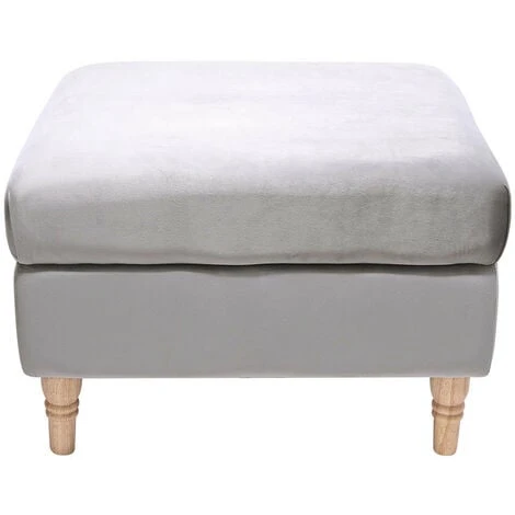 Livingandhome Fabric Double Thick Padded Chesterfield Footstool, Grey 6 Livingandhome Fabric Double Thick Padded Chesterfield Footstool, Grey - Image 4