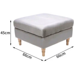 Livingandhome Fabric Double Thick Padded Chesterfield Footstool, Grey 11 Livingandhome Fabric Double Thick Padded Chesterfield Footstool, Grey -Living Room Furniture Store 28269737 5