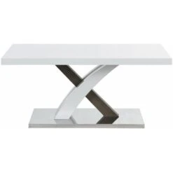 Cherry Tree Furniture Basel High Gloss White Coffee Table With Stainless Steel Base 9 Cherry Tree Furniture Basel High Gloss White Coffee Table With Stainless Steel Base -Living Room Furniture Store 28383595 3