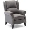 More4Homes CHARLOTTE MODERN FABRIC PUSHBACK RECLINER ARMCHAIR SOFA ACCENT CHAIR RECLINING (Grey) -Living Room Furniture Store 28543205 1