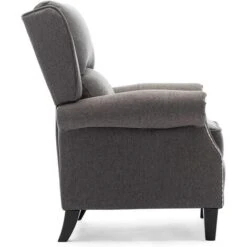 More4Homes CHARLOTTE MODERN FABRIC PUSHBACK RECLINER ARMCHAIR SOFA ACCENT CHAIR RECLINING (Grey) -Living Room Furniture Store 28543205 4