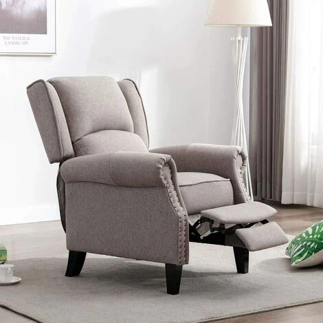 More4Homes CHARLOTTE MODERN FABRIC PUSHBACK RECLINER ARMCHAIR SOFA ACCENT CHAIR RECLINING (Pumice) 4 More4Homes CHARLOTTE MODERN FABRIC PUSHBACK RECLINER ARMCHAIR SOFA ACCENT CHAIR RECLINING (Pumice) - Image 2