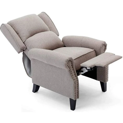 More4Homes CHARLOTTE MODERN FABRIC PUSHBACK RECLINER ARMCHAIR SOFA ACCENT CHAIR RECLINING (Pumice) 5 More4Homes CHARLOTTE MODERN FABRIC PUSHBACK RECLINER ARMCHAIR SOFA ACCENT CHAIR RECLINING (Pumice) - Image 3