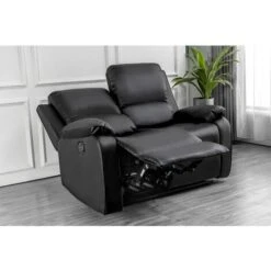 Boston 2 Seater Recliner Loveseat Leather Sofa In Black 7 Boston 2 Seater Recliner Loveseat Leather Sofa In Black -Living Room Furniture Store 28547691 3
