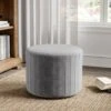 Livingandhome Round Velvet Dressing Table Stool Interstice Strip Edge, Grey 2 Livingandhome Round Velvet Dressing Table Stool Interstice Strip Edge, Grey -Living Room Furniture Store 28653994 1