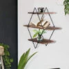 3 Tiers Diamond Floating Shelf Wall Mounted Storage Shelving Vintage Wooden Rack