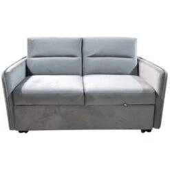 Modern And Versatile Velvet 2 Seater Guest Sofa Bed - Beige