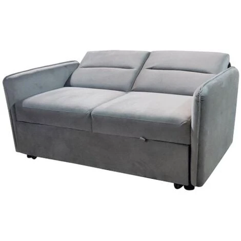 Modern And Versatile Velvet 2 Seater Guest Sofa Bed - Beige 4 Modern And Versatile Velvet 2 Seater Guest Sofa Bed - Beige - Image 2