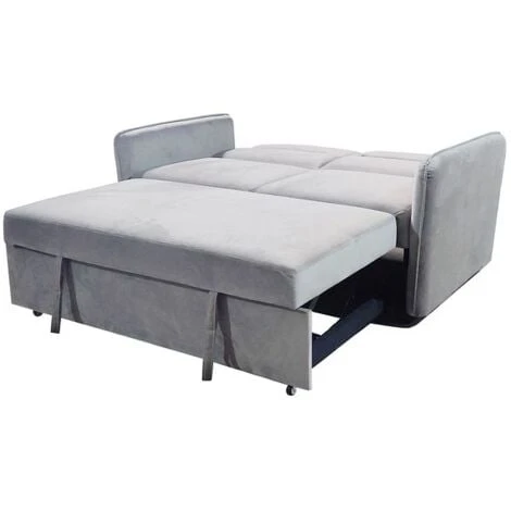 Modern And Versatile Velvet 2 Seater Guest Sofa Bed - Beige 6 Modern And Versatile Velvet 2 Seater Guest Sofa Bed - Beige - Image 4