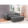 Zinc 2 Seater Sofa Bed With Hidden Storage And Matching Ottoman Bench - Grey