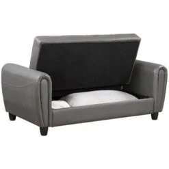 Zinc 2 Seater Sofa Bed With Hidden Storage And Matching Ottoman Bench - Grey -Living Room Furniture Store 29016753 5