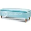 Gigi Velvet Ottoman Large Storage Bench - Blue