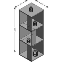 Corner Shelf With 6 Side Compartments Sonoma Oak FMD -Living Room Furniture Store 29045152 3