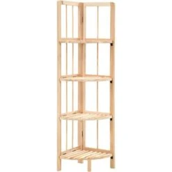 Corner Shelf Cedar Wood 27x27x110 Cm