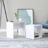 Coffee Table Set White 48x30x45 Cm Chipboard