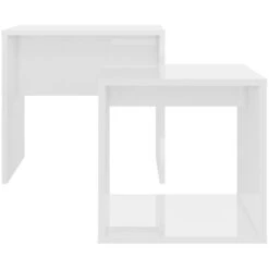 Coffee Table Set High Gloss White 48x30x45 Cm Chipboard -Living Room Furniture Store 29798874 4