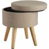 Stool Yumi With Storage In Linen Look - Dressing Table Chair, Dressing Table Stool, Kitchen Stool - Sand 1 Stool Yumi With Storage In Linen Look - Dressing Table Chair, Dressing Table Stool, Kitchen Stool - Sand -Living Room Furniture Store 32017199 1