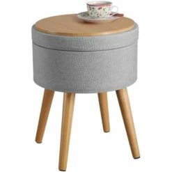 Stool Yara Upholstered Chair With Storage Space In Linen Look - Bar Stool, Dressing Table Chair, Dressing Table Stool - Light Grey 10 Stool Yara Upholstered Chair With Storage Space In Linen Look - Bar Stool, Dressing Table Chair, Dressing Table Stool - Light Grey -Living Room Furniture Store 32017203 4