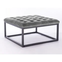 Falun Footstool With Seal Grey Velvet, W87xD87xH46 Cm 7 Falun Footstool With Seal Grey Velvet, W87xD87xH46 Cm -Living Room Furniture Store 32465804 3