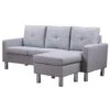 Elm 3 Seater Fabric Sofa With Matching Foot Stool In Grey 2 Elm 3 Seater Fabric Sofa With Matching Foot Stool In Grey -Living Room Furniture Store 32664642 1