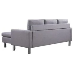 Elm 3 Seater Fabric Sofa With Matching Foot Stool In Grey -Living Room Furniture Store 32664642 3