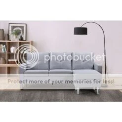 Elm 3 Seater Fabric Sofa With Matching Foot Stool In Grey -Living Room Furniture Store 32664642 5